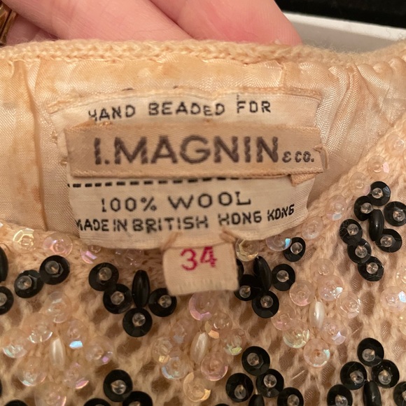 Vintage hand beaded Cyn Les sleeveless top - Picture 5 of 8